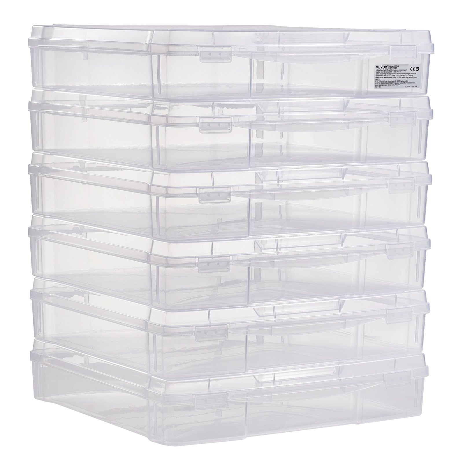 Cajas de plástico apilables para guardar papel de álbum de recortes, 6 unidades, estuche transparente para juegos de mesa