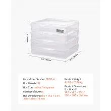 Cajas de plástico apilables para guardar papel de álbum de recortes, 4 unidades, estuche transparente para juegos de mesa