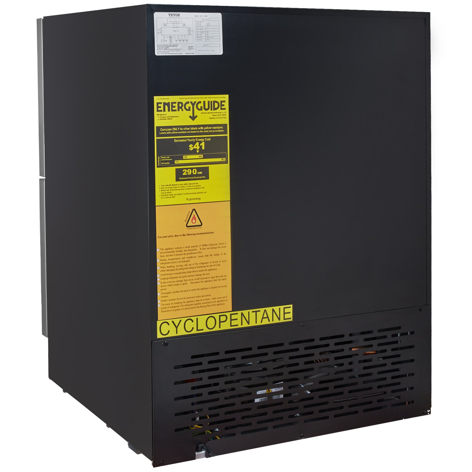 VEVOR Refrigerador bajo encimera de 24 pulgadas, refrigerador de 2 cajones con diferente temperatura, 4.87 pies cúbicos. Refrigerador con congelador debajo del mostrador para interiores y exteriores, resistente al agua, de capacidad, para uso doméstico y comercial