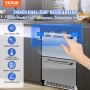 VEVOR Refrigerador debajo del mostrador de 24 pulgadas, refrigerador de vino de 2 cajones con temperatura diferente, capacidad de 4.87 pies cúbicos, refrigerador impermeable para interiores y exterior