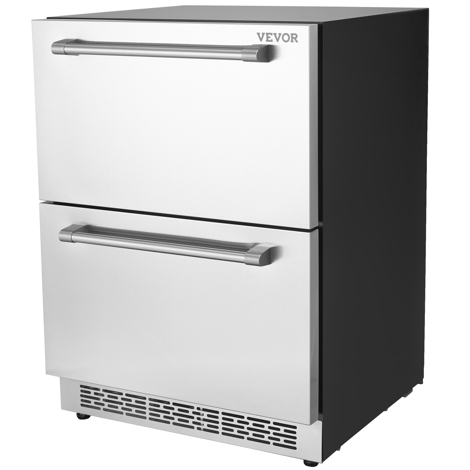 VEVOR Refrigerador debajo del mostrador de 24 pulgadas, refrigerador de bebidas incorporado de 2 cajones con panel táctil, capacidad de 5.12 pies cúbicos, refrigerador impermeable para interiores y exteriores debajo del mostrador para uso doméstico y comercial