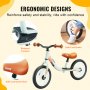 VEVOR Bicicleta de equilibrio para niños pequeños, bicicleta de aleación de aluminio ligera de 12 pulgadas con asiento y manillar ajustables, neumáticos de espuma EVA, bicicleta de equilibrio para niños sin pedal, regalo para niños de 1 a 5 años, soporte de 55 libras