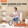Bicicleta de equilibrio VEVOR para niños de 1 a 5 años, ligera, de aleación de aluminio, de 12 pulgadas, con asiento y manillar ajustables, neumáticos de espuma EVA, sin pedales, compatible con niños de 1 a 5 años, soporta 25 kg.