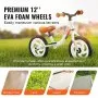 Bicicleta de equilibrio VEVOR para niños de 1 a 5 años, ligera, de aleación de aluminio, de 12 pulgadas, con asiento y manillar ajustables, neumáticos de espuma EVA, sin pedales, compatible con niños de 1 a 5 años, soporta 25 kg.