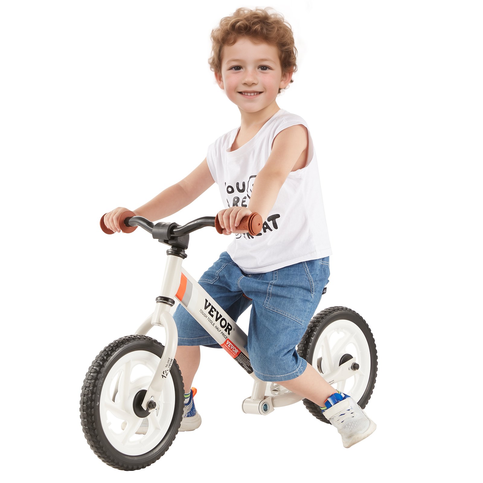 Bicicleta de equilibrio VEVOR para niños de 1 a 5 años, de acero al carbono de 12 pulgadas, con asiento y manillar ajustables, neumáticos de espuma EVA, sin pedales, soporte de 25 kg.