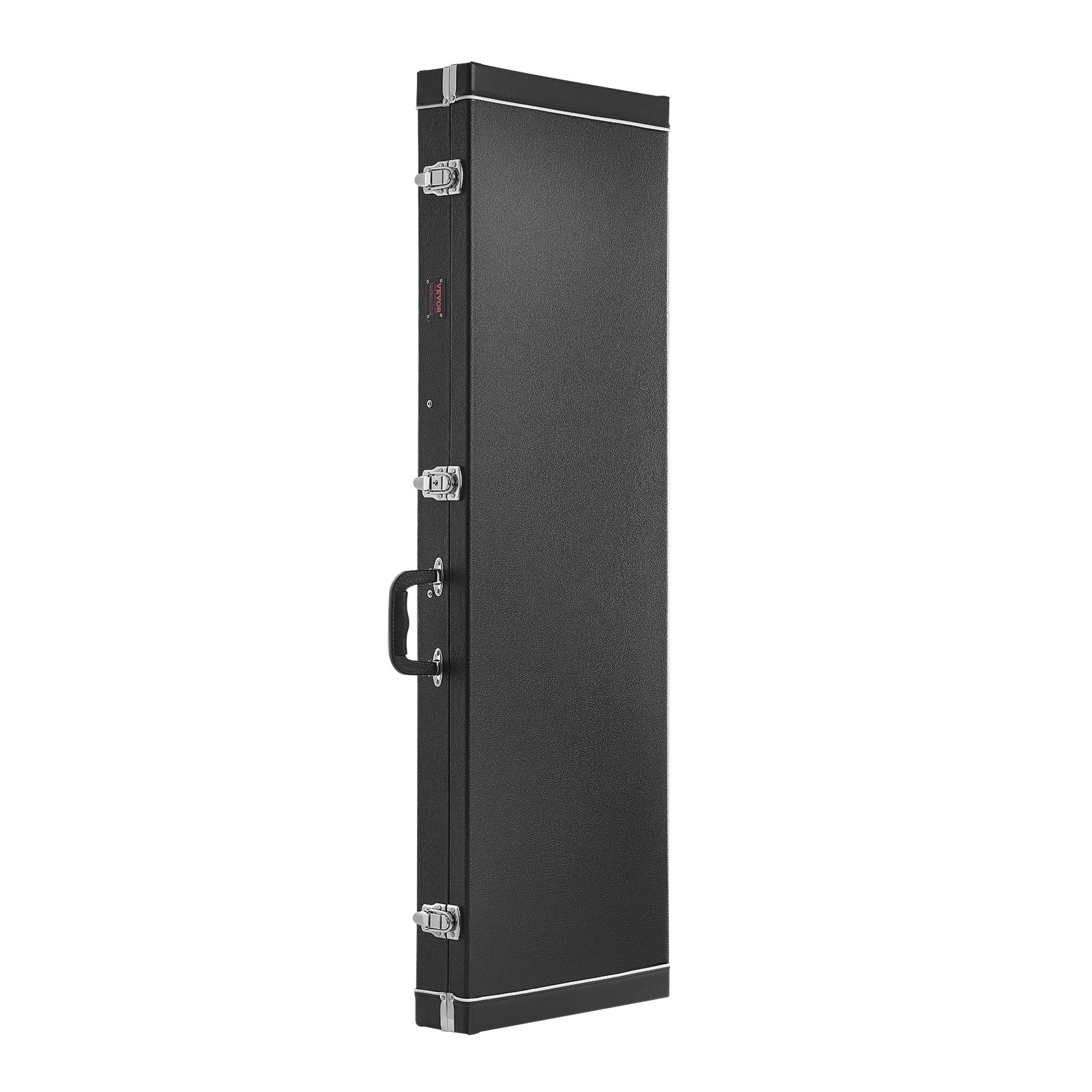 VEVOR Estuche rígido para bajo, rectangular de 122 cm, con cerradura, pestillo, llave y asa, acolchado de PVC, forro suave, resistente al agua, para bajos de 99 a 118 cm, color negro