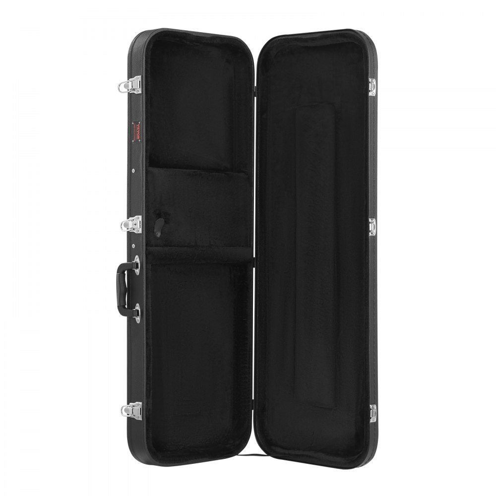 Estuche rígido para guitarra eléctrica VEVOR, rectangular, de 110 cm (43,11 pulgadas), con cierre de seguridad, llaves y asa, acolchado de PVC, forro suave, resistente al agua, para guitarras eléctricas de 99 cm (39 pulgadas), color negro.