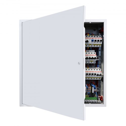 VEVOR Panel de acceso para paneles de yeso y techo, paneles de acceso de plomería de 24 x 24 pulgadas, puerta de acceso reforzada, cubierta de orificio de pared de acero resistente, panel con bisagras extraíble de fácil instalación para cableado y cables, plateado