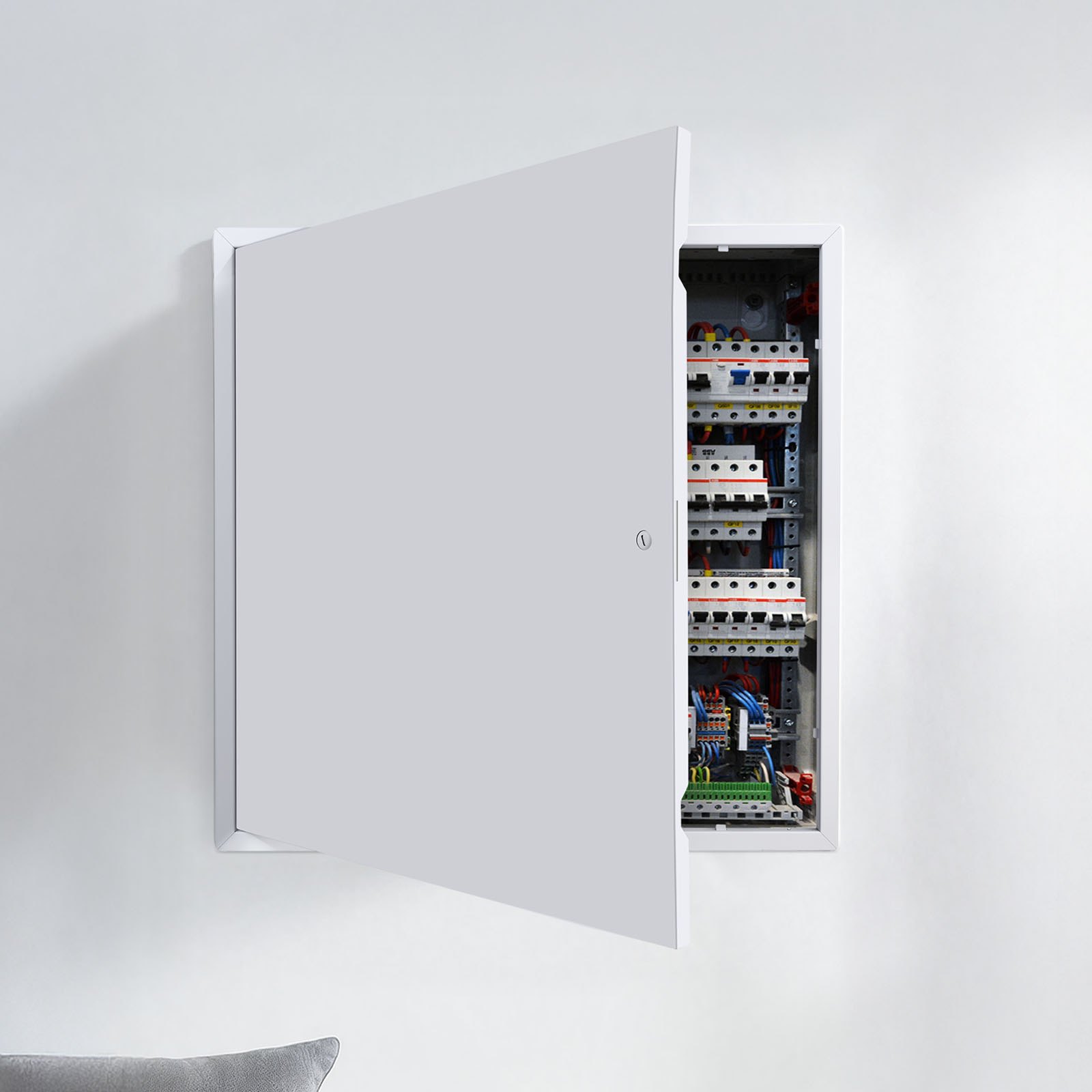 VEVOR Panel de acceso para paneles de yeso y techo, paneles de acceso de plomería de 24 x 24 pulgadas, puerta de acceso reforzada, cubierta de orificio de pared de acero resistente, panel con bisagras extraíble de fácil instalación para cableado y cables, plateado