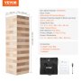 Juguete de madera para volteo, 60 bloques, torre de bloques gigantes, juego de bloques de madera de pino