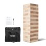 Juguete de madera para volteo, 60 bloques, torre de bloques gigantes, juego de bloques de madera de pino