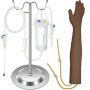 Kit de práctica de flebotomía VEVOR con soporte intravenoso y brazo simulado.