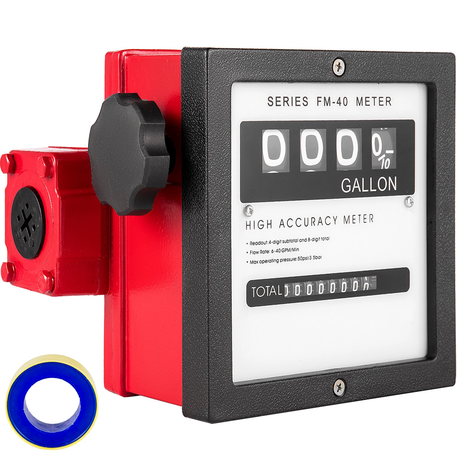 Medidor de combustible mecánico VEVOR Medidor de flujo de combustible de 40 GPM Pantalla de 4 lotes digital Medidor de transferencia de combustible Medidor de flujo de combustible diesel de 1 pulgada Todas las bombas de transferencia de combustible Medidor de flujo de gasolina