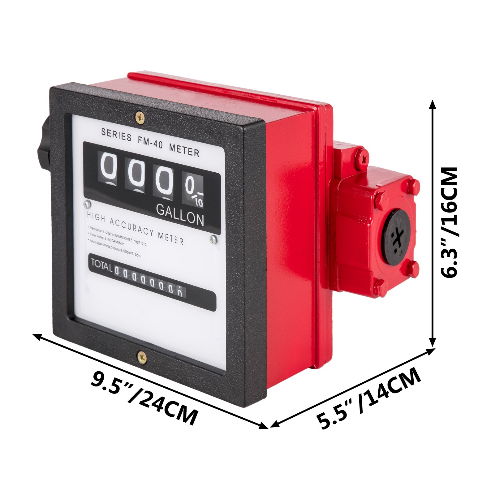 Medidor de combustible mecánico VEVOR Medidor de flujo de combustible de 40 GPM Pantalla de 4 lotes digital Medidor de transferencia de combustible Medidor de flujo de combustible diesel de 1 pulgada Todas las bombas de transferencia de combustible Medidor de flujo de gasolina