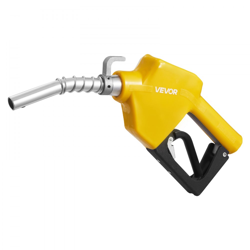 VEVOR - Boquilla de combustible automática NPT de 3/4 de pulgada, caudal máximo de 11,8 GPM, apagado automático, con bloqueo de gatillo de 3 velocidades y boquilla de 0,78 pulgadas (diámetro exterior = 20 mm) para gasolina, diésel y queroseno, color amarillo