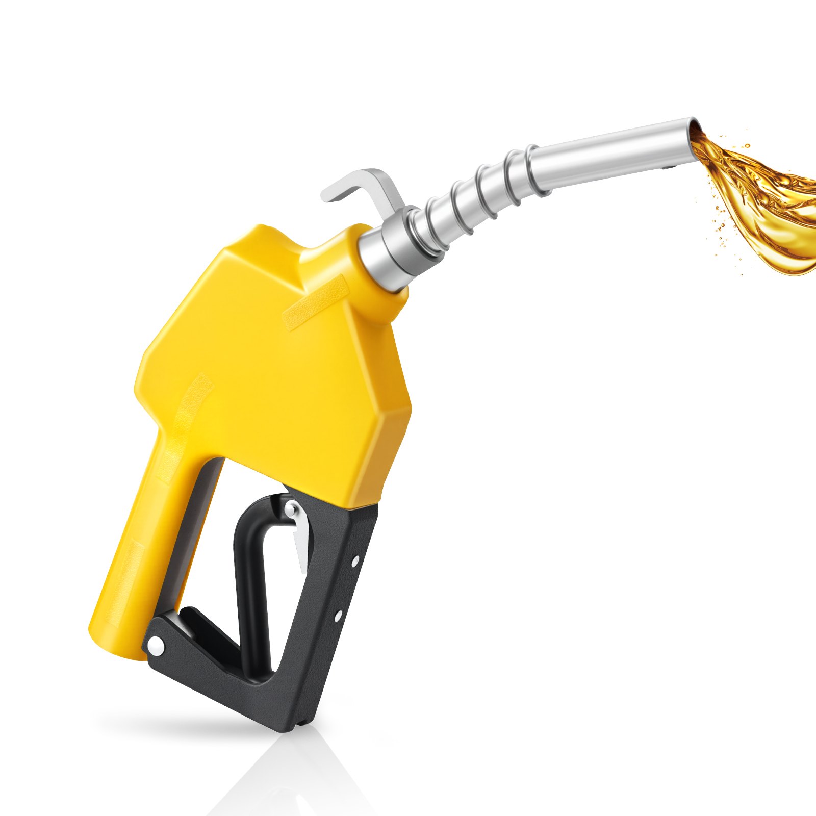 VEVOR - Boquilla de combustible automática NPT de 3/4 de pulgada, caudal máximo de 11,8 GPM, apagado automático, con bloqueo de gatillo de 3 velocidades y boquilla de 0,78 pulgadas (diámetro exterior = 20 mm) para gasolina, diésel y queroseno, color amarillo