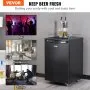 VEVOR Kegerator de cerveza, dispensador de cerveza de barril de doble grifo, refrigerador de barril de tamaño completo con cilindro de CO2, estantes, bandeja de goteo y riel, control de temperatura de