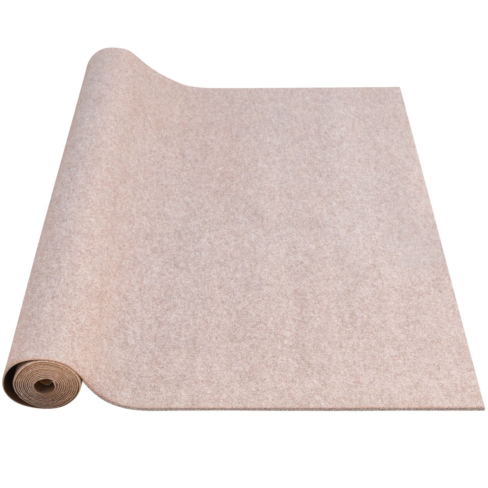 Alfombra marina en rollo VEVOR en color beige, desenrollada en un extremo, que muestra textura y grosor.