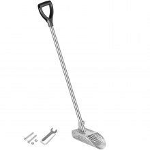 VEVOR Pala para arena con detector de metales, pala para playa con detección de metales de acero inoxidable, pala con detector de metales para playa con orificio de 6 mm, con mango de acero inoxidable