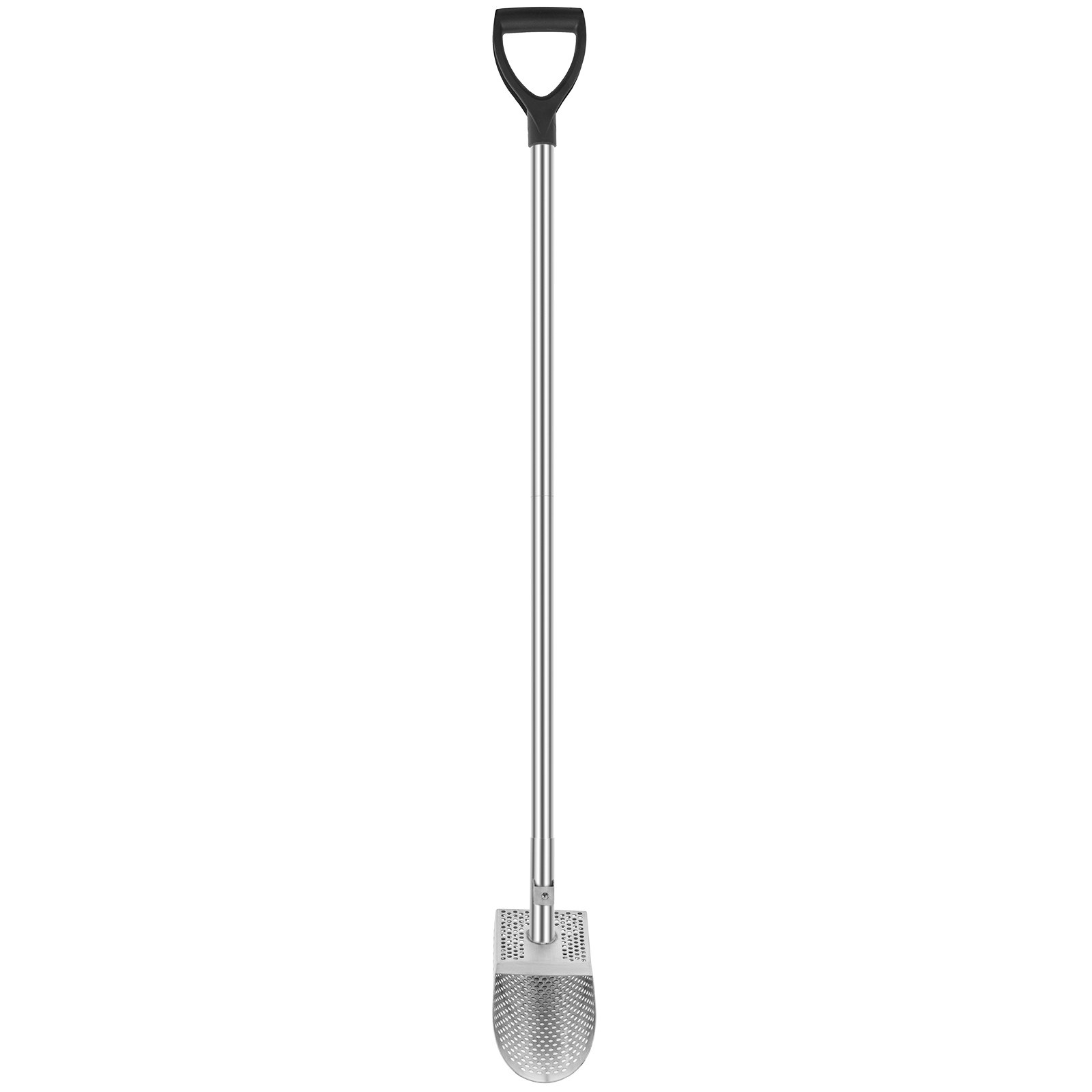 VEVOR Pala para arena con detector de metales, pala para playa con detección de metales de acero inoxidable, pala con detector de metales para playa con orificio de 6 mm, con mango de acero inoxidable