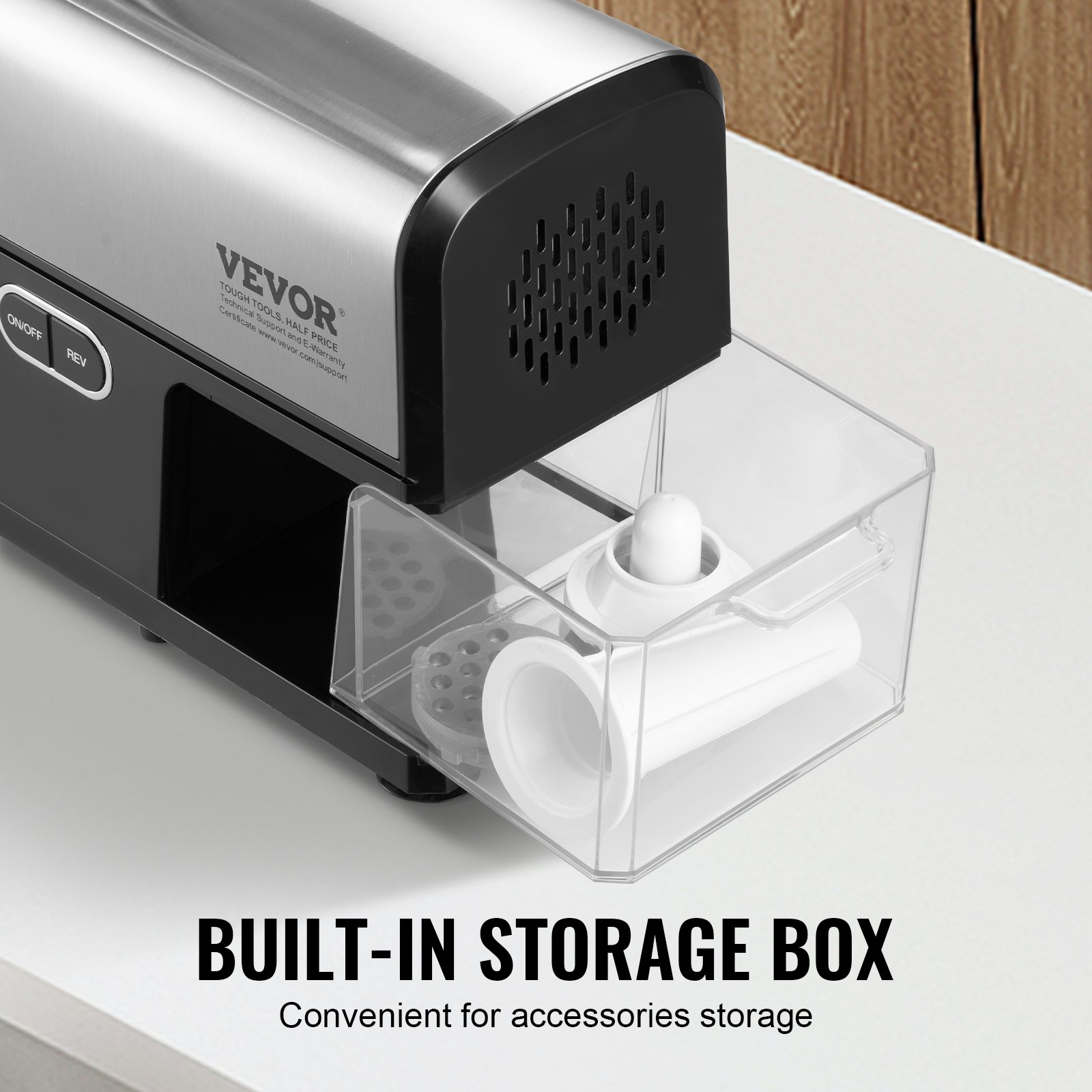 Picadora de carne VEVOR, capacidad de 4.2 lb/min, eléctrica, con cuchilla, placa de molienda, máquina para hacer salchichas, kit Kubbe, de acero inoxidable para cocina doméstica.