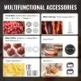 Picadora de carne VEVOR, capacidad de 4.2 lb/min, eléctrica, con cuchilla, placa de molienda, máquina para hacer salchichas, kit Kubbe, prensa para hamburguesas y accesorio picador, de acero inoxidable para cocina doméstica.