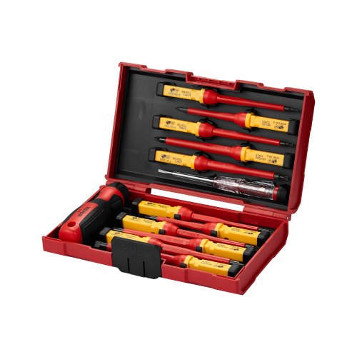 Juego de destornilladores aislados VEVOR, 13 piezas, profesional, para electricistas, 1000 V, con puntas magnéticas Phillips, ranuradas, Pozi-Torx, para electricistas.
