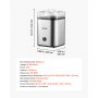 Heladera VEVOR, 2.11 cuartos de galón, eléctrica, automática, de gran capacidad, fácil de usar y limpiar, con carcasa de acero inoxidable, para yogur helado casero, sorbete de frutas y helado, color plateado