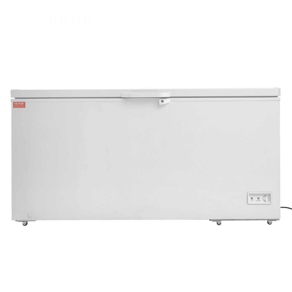 Congelador horizontal VEVOR de 17 pies cúbicos, independiente, con puerta superior abierta, gran congelador profundo con 4 cestas extraíbles, tapa con cierre, temperatura ajustable de -18.4 ℉ a 10.4 ℉ (32 ℉ a 50 ℉), iluminación LED, 6 ruedas