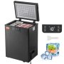 Congelador horizontal VEVOR de 63 L (2,22 pies cúbicos), compacto, independiente, con puerta superior abierta, 2 cestas extraíbles y termostato ajustable, ahorro de energía y bajo nivel de ruido, color negro.