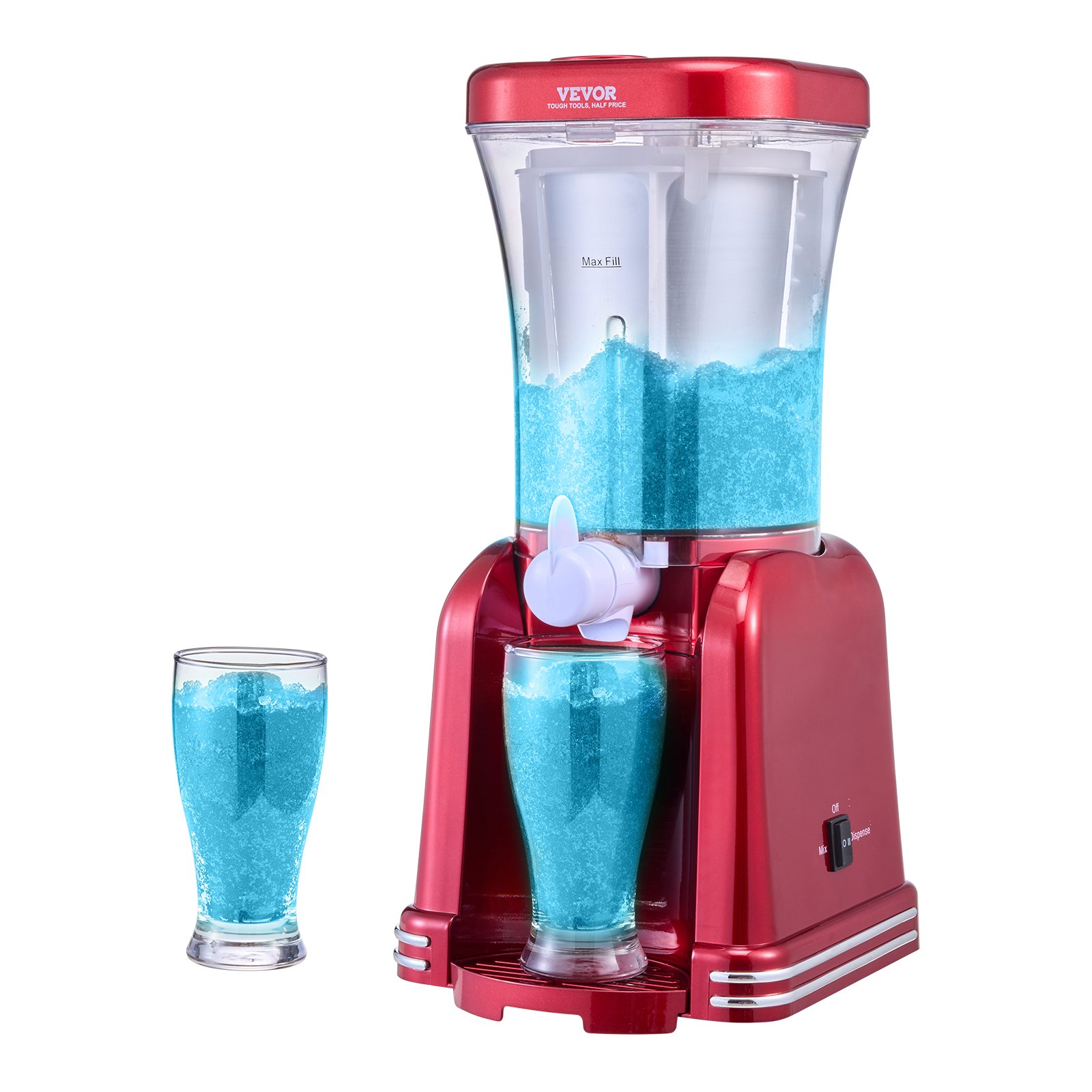 Máquina de granizados VEVOR para el hogar, con tanque de 940 ml, ideal para margaritas, batidos y bebidas congeladas con materiales de calidad alimentaria, ideal para fiestas infantiles, color rojo