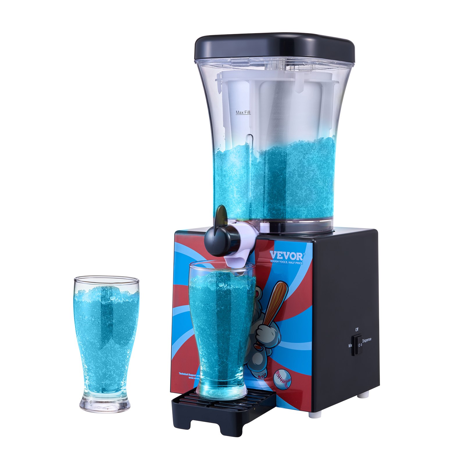 Máquina de granizados VEVOR para el hogar, con tanque de 940 ml, para margaritas, batidos y bebidas congeladas con materiales de calidad alimentaria, ideal para fiestas infantiles, color negro
