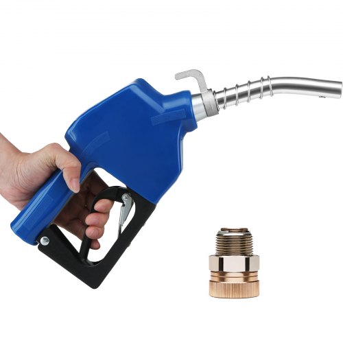 Boquilla de combustible automática VEVOR, rosca de entrada NPT de 3/4" y boquilla de 13/16", caudal máximo de 11 GPM, apagado automático, mango de bomba de gasolina de aluminio y PVC con giro de 360° para recarga de gasolina, diésel, queroseno y biodiésel.