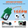 Pistola de combustible automática VEVOR, rosca de entrada NPT de 3/4" y pico de 15/16", caudal máximo de 16 GPM, apagado automático, manija de bomba de gasolina de aluminio y PVC con giro de 360° para recarga de gasolina, diésel, queroseno y biodiésel.
