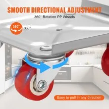 VEVOR Mueble Dolly, Muebles Mudanza Dollies con Ruedas Giratorias 360° PP y Panel de Acero al Carbono, 250 Lbs Capacidad Muebles Elevador Juego de Herramientas para Mover Muebles Pesados ​​Refrigerador Sofá