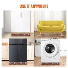 VEVOR Mueble Dolly, Muebles Mudanza Dollies con Ruedas Giratorias 360° PP y Panel de Acero al Carbono, 250 Lbs Capacidad Muebles Elevador Juego de Herramientas para Mover Muebles Pesados ​​Refrigerador Sofá