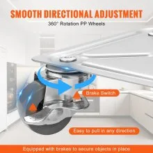 VEVOR Carro para muebles, carros para mover muebles con ruedas giratorias de PP de 360° y panel de acero al carbono, juego de herramientas para mover muebles pesados, refrigerador, sofá, capacidad de