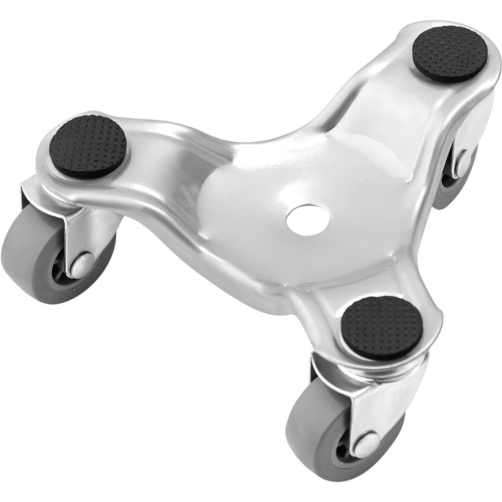 VEVOR Furniture Dolly, paquete de 4 tri-dolly de acero de 6 pulgadas con ruedas giratorias de PP de 360° y tapa antideslizante, juego de herramientas de elevación de muebles de 3 ruedas para mover muebles pesados, refrigerador, sofá, capacidad de 250 libras