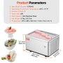 Máquina para hacer rollos de helado frito VEVOR, bandeja de 32 x 21 cm, máquina para hacer helados enrollados de acero inoxidable con compresor y 2 raspadores, para hacer helado, yogur helado y rollos de helado.