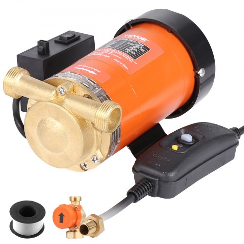 VEVOR Bomba de Refuerzo de Presión de Agua de 120 W, 110 V CA, 396 GPH, 21,75 PSI, Caudal Máximo de 25 L/min, Bomba de Refuerzo de Ducha con Interruptor de Flujo de Agua, para Ducha de Toda la Casa
