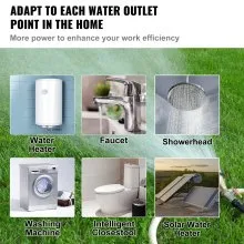 VEVOR Bomba de refuerzo de presión de agua de 120 W, 110 V CA, 396 GPH 21,75 PSI Bomba de refuerzo de presión automática para el hogar, flujo máximo 25 L/min Bomba de refuerzo de ducha con interruptor de flujo de agua, para ducha de toda la casa