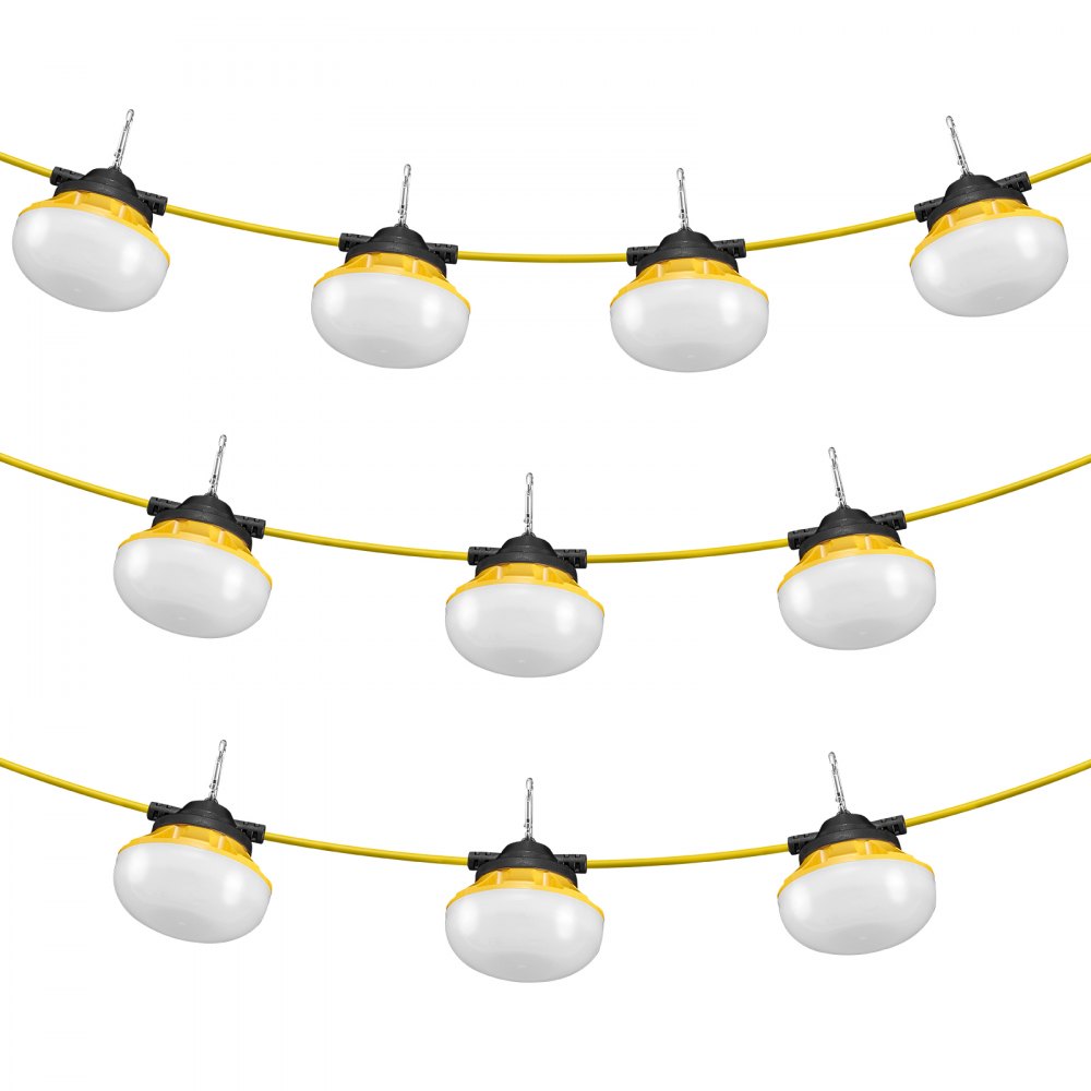 Cadena de luces para construcción VEVOR de 100 pies, 100 W, 10 000 lm, conectable, resistente al agua