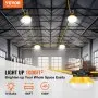 VEVOR 100 W Cadena de Luces para Construcción de 30,5 m 10000 LM 10 Unidades 5000 K, IP65 Resistente al Agua con Ganchos para Colgar, para Obras de Construcción, Iluminación Temporal para Exteriores