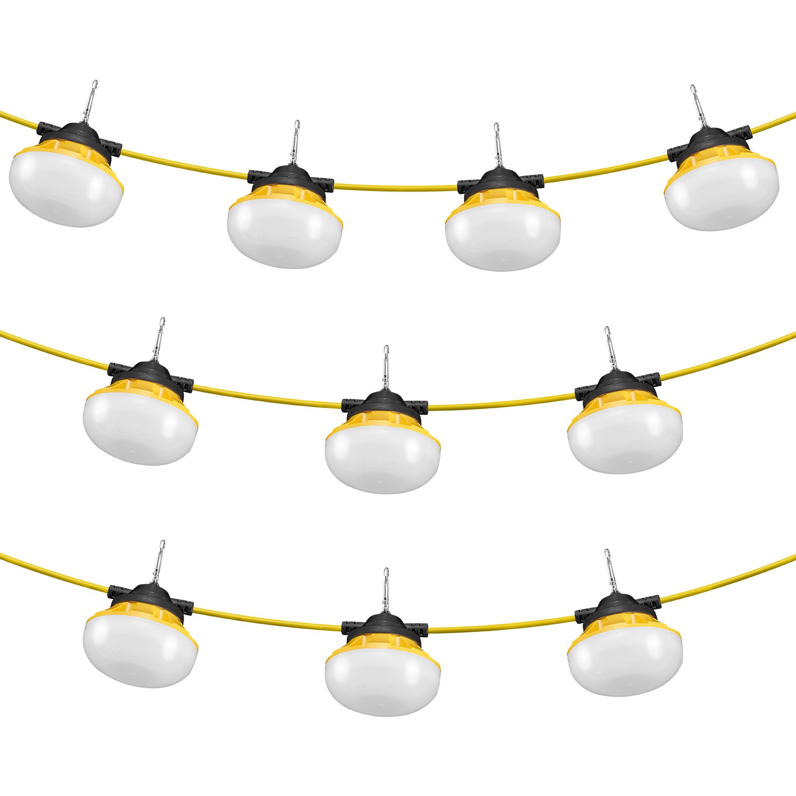 Cadena de luces para construcción VEVOR de 100 pies, 100 W, 10 000 lm, conectable, resistente al agua