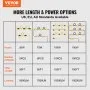 VEVOR - Guirnalda de luces para construcción de 30 m, 150 W, 15 000 lm, 10 unidades, 5000-5500 K, IP65 resistente al agua, con ganchos para colgar, para obras de construcción, iluminación temporal en interiores y exteriores, homologada por ETL