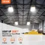 VEVOR - Guirnalda de luces para construcción de 15 m, 75 W, 7500 lm, 5 unidades, 5000-5500 K, IP65 resistente al agua, con ganchos para colgar, para obras de construcción, iluminación temporal en interiores y exteriores, homologada por ETL