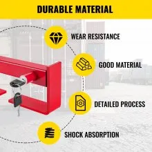 Cerradura de contenedor de carga VEVOR de 9.84 a 17.32 pulgadas de distancia de bloqueo, cerraduras de puerta de semi camión con 2 llaves, accesorios de contenedor de envío con recubrimiento de polvo rojo con cerradura de resorte (tamaño pequeño)