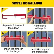 Cerradura de contenedor de carga VEVOR de 9.84 a 17.32 pulgadas de distancia de bloqueo, cerraduras de puerta de semi camión con 2 llaves, accesorios de contenedor de envío con recubrimiento de polvo rojo con cerradura de resorte (tamaño pequeño)