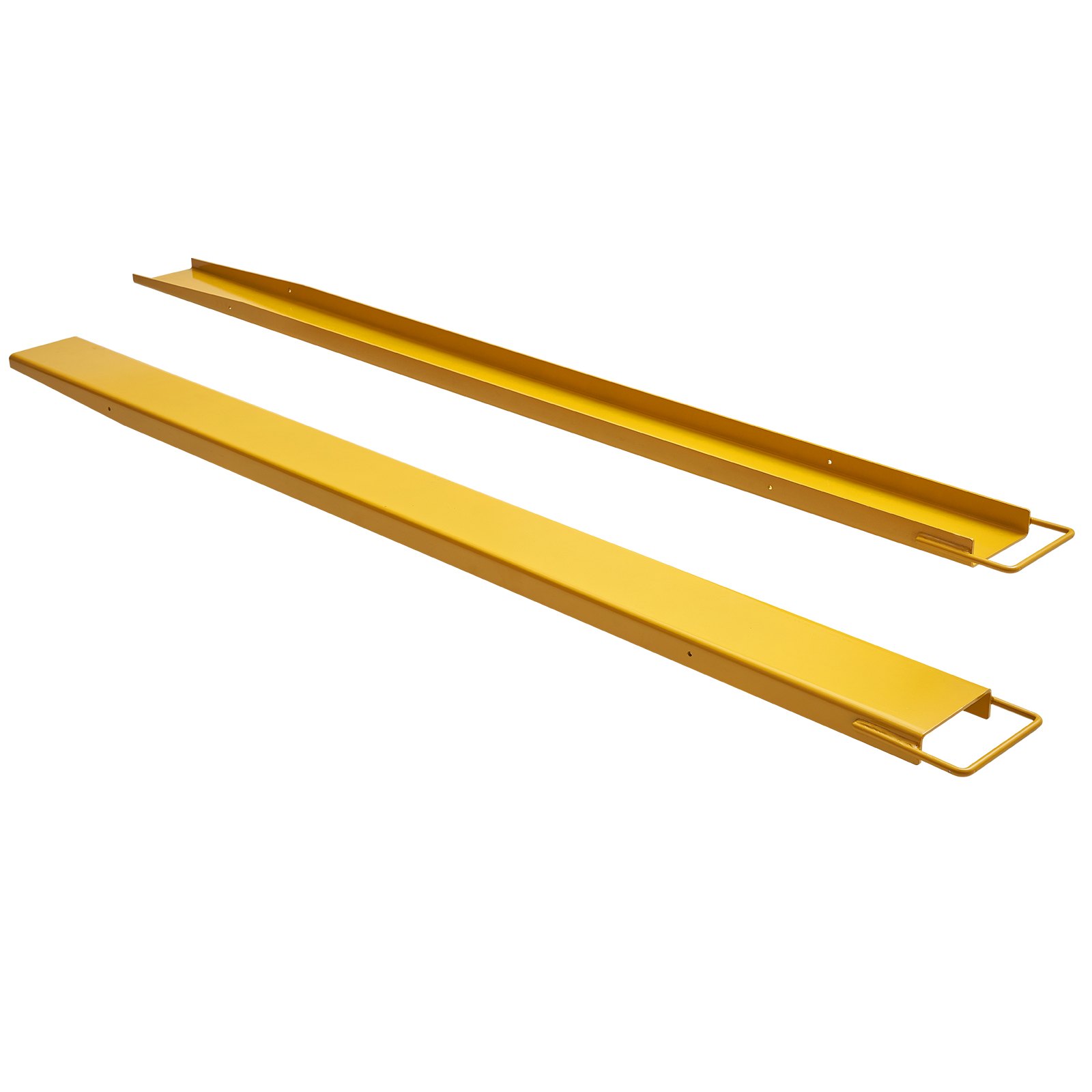 Extensiones de horquilla para palés VEVOR, 96" de largo x 6.5" de ancho, de acero al carbono de alta resistencia para montacargas, 1 par, accesorios industriales para montacargas, color amarillo