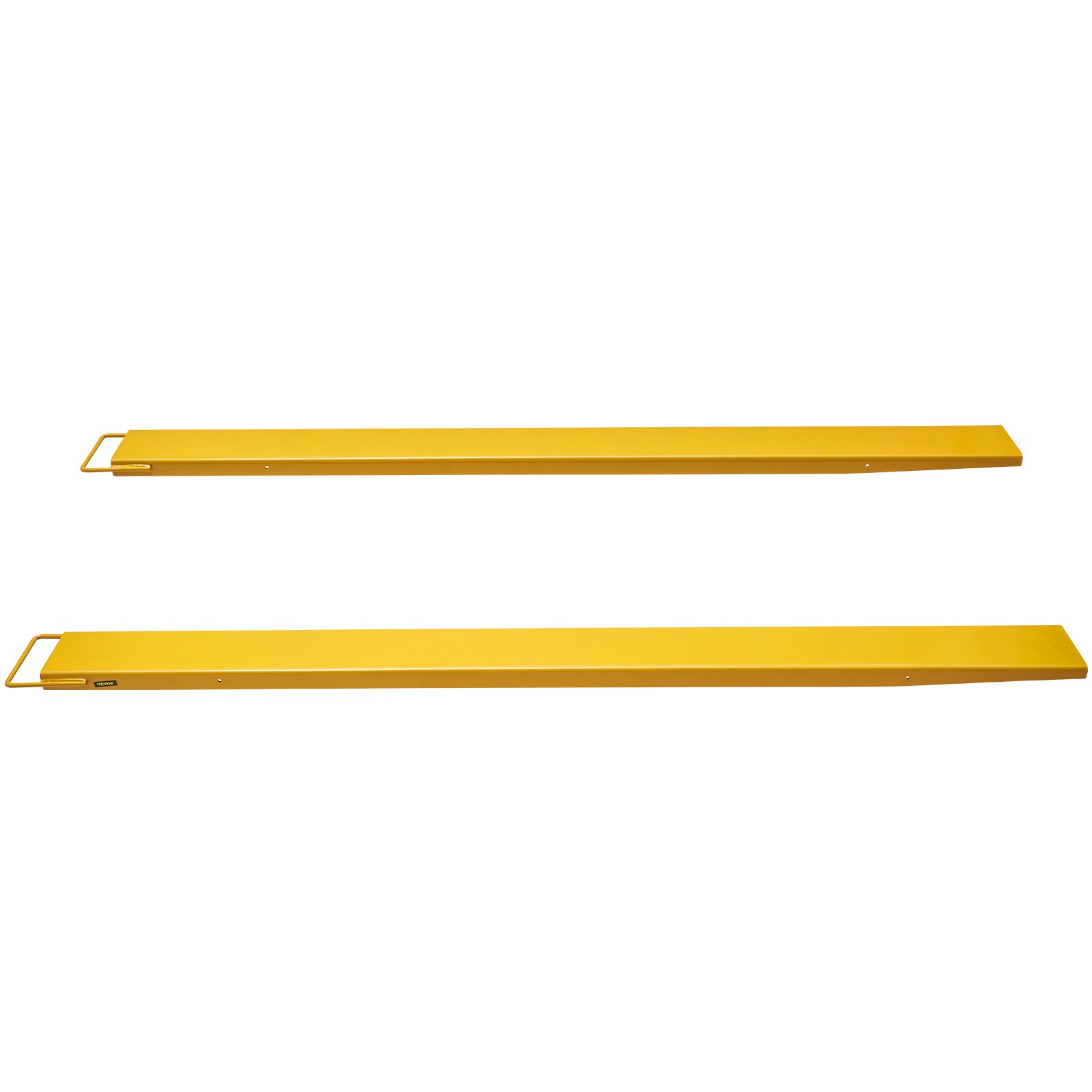Extensiones de horquilla para palés VEVOR, 243 cm de largo y 11,4 cm de ancho, de acero al carbono de alta resistencia para montacargas, 1 par, accesorios industriales para montacargas, color amarillo